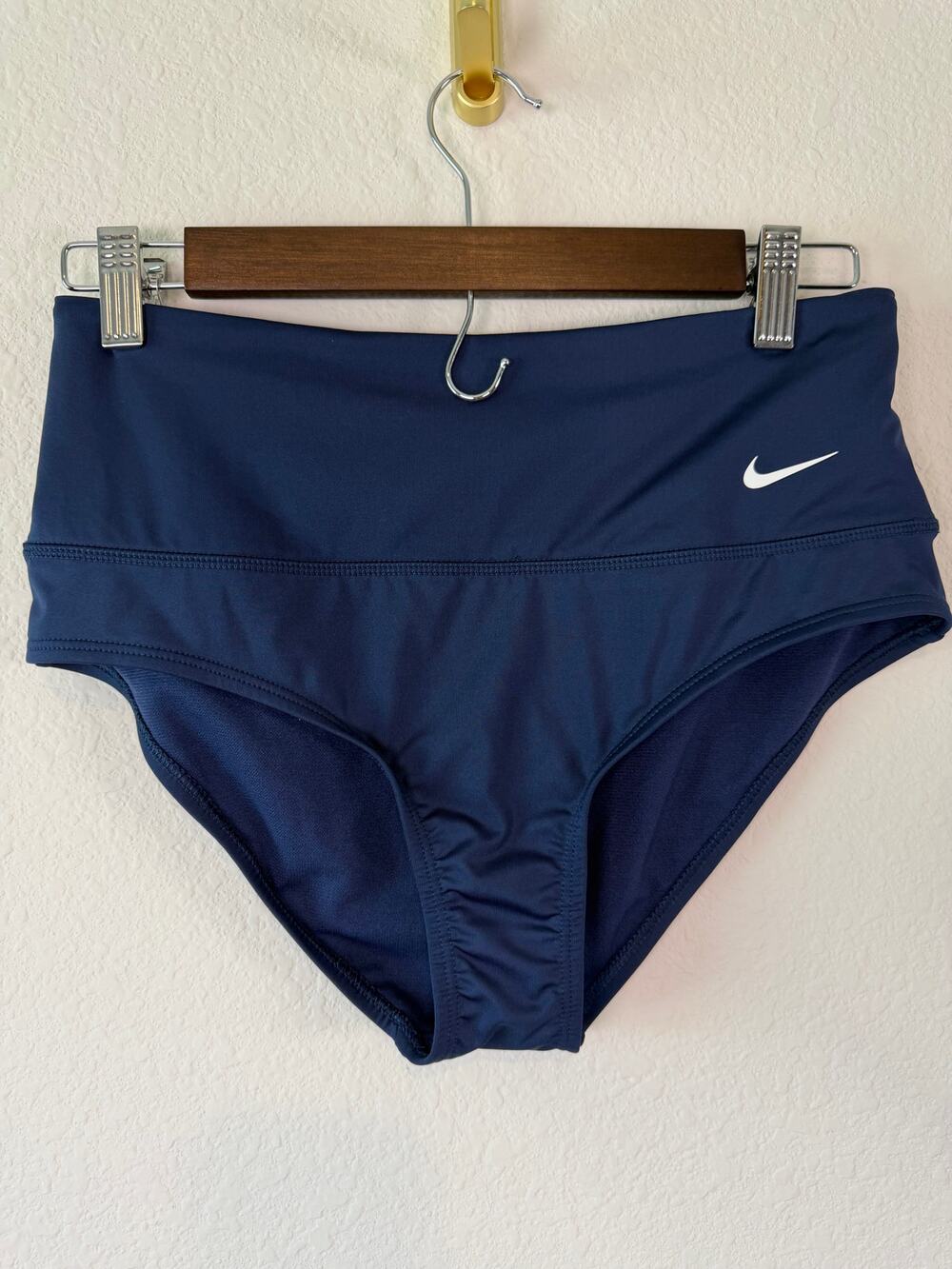 Nike Swim Essential High Waisted Banded Bikini Bottom Midnight Navy M